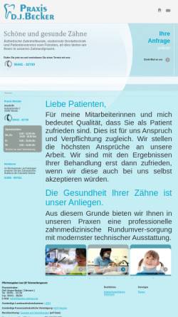 Vorschau der mobilen Webseite djbecker-zahnarzt.de, Zahnarztpraxis D. J. Becker