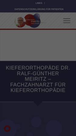 Vorschau der mobilen Webseite www.dr-meiritz.de, Kieferorthopädische Praxis Dr. Meiritz