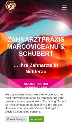 Vorschau der mobilen Webseite zahngesundheit-nidderau.de, Zahnarztpraxis Marcoviceanu und Schubert