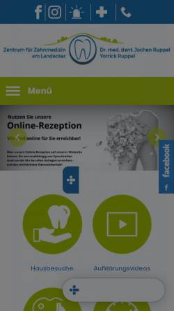 Vorschau der mobilen Webseite www.dr-ruppel.de, Zahnarztpraxis Dr. med. dent. Jochen Ruppel
