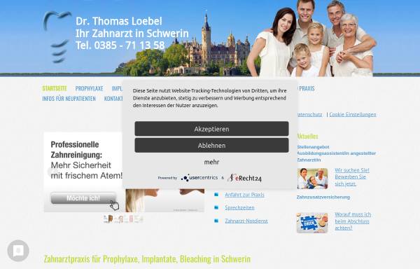 Vorschau von www.mein-zahnarzt-schwerin.de, Zahnarztpraxis Dr. Thomas Loebel