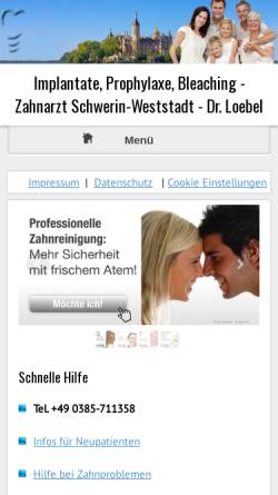 Vorschau der mobilen Webseite www.mein-zahnarzt-schwerin.de, Zahnarztpraxis Dr. Thomas Loebel
