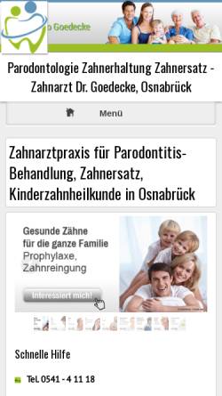 Vorschau der mobilen Webseite www.zahnarzt-familie-osnabrueck.de, Zahnarztpraxis für die ganze Familie