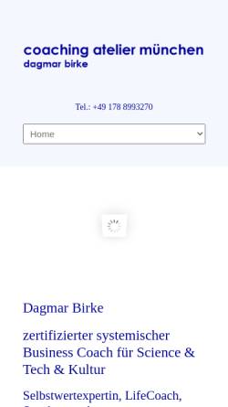 Vorschau der mobilen Webseite www.birke-coaching.de, Coaching Atelier Dagmar Birke