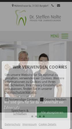 Vorschau der mobilen Webseite zahnaerzte-burgdorf.de, Scheiblich, Bernd