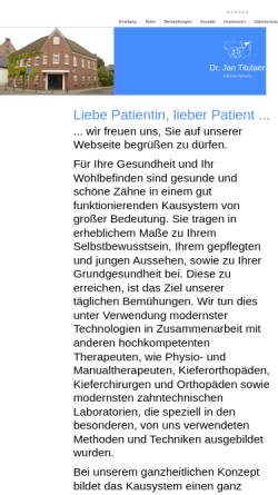 Vorschau der mobilen Webseite www.dr-titulaer.de, Zahnarztpraxis Dr. Peter Titulaer