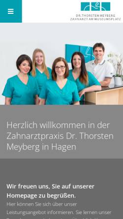 Vorschau der mobilen Webseite www.dr-meyberg.de, Dr. med. dent. Thorsten Meyberg Zahnarzt
