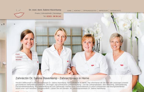 Vorschau von www.zeit-zum-laecheln.de, Dr. med. dent. Sabine Haverkamp – Zahnärztin