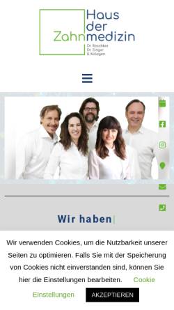 Vorschau der mobilen Webseite hausderzahnmedizin-wesseling.de, Haus der Zahnmedizin - Dr. Roschker, Dr. Singer und Kollegen