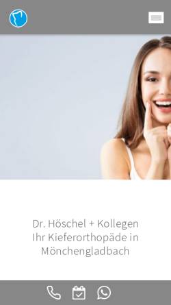 Vorschau der mobilen Webseite www.moenchengladbach-kieferorthopaeden.de, Dr. Höschel + Kollegen
