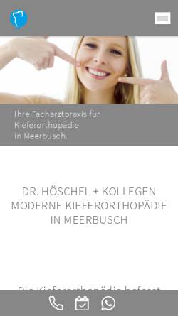Vorschau der mobilen Webseite www.meerbusch-kieferorthopaeden.de, Dr. Höschel + Kollegen