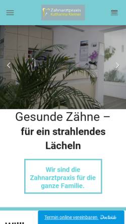 Vorschau der mobilen Webseite www.zahn-kleiner.de, Zahnarztpraxis Kleiner