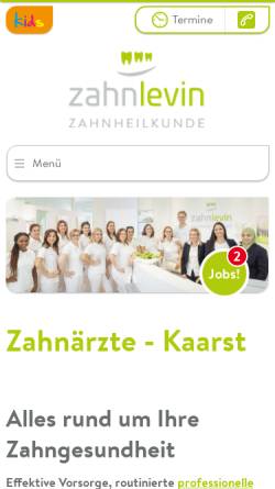 Vorschau der mobilen Webseite www.zahnlevin.de, ZahnLevin