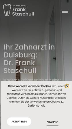 Vorschau der mobilen Webseite www.staschull.de, Dr. med. dent. Frank Staschull