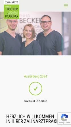 Vorschau der mobilen Webseite www.dr-koberg.de, Dres. Koberg und Becker Zahnärzte