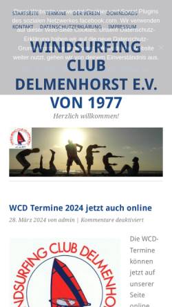 Vorschau der mobilen Webseite www.windsurfingclub.de, Windsurfing Club Delmenhorst e.V. von 1977 - WCD