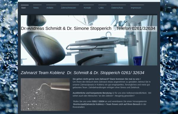 Vorschau von www.zahnarzt-in-koblenz.de, Dr. Andreas Schmidt und Dr. Simone Stopperich