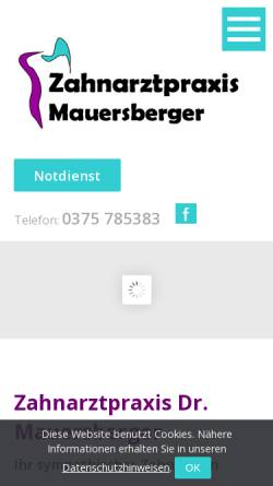 Vorschau der mobilen Webseite www.zahnarzt-mauersberger.de, Zahnarztpraxis Dr. Yvonne Kaulfuß