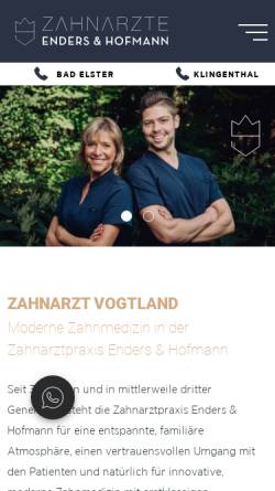 Vorschau der mobilen Webseite www.zahnaerzte-enders-hofmann.de, Zahnärzte Enders & Hofmann