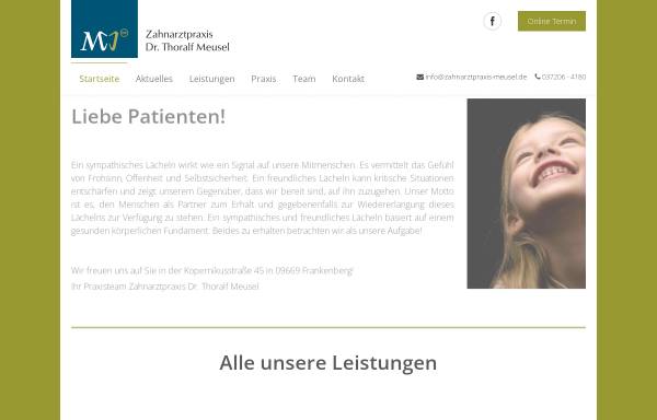 Vorschau von www.zahnarztpraxis-meusel.de, Dr. Thoralf Meusel