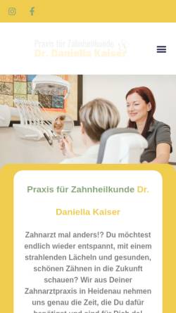 Vorschau der mobilen Webseite zahnarzt-heidenau.de, Praxis für Zahnheilkunde Dr. Daniella Kaiser