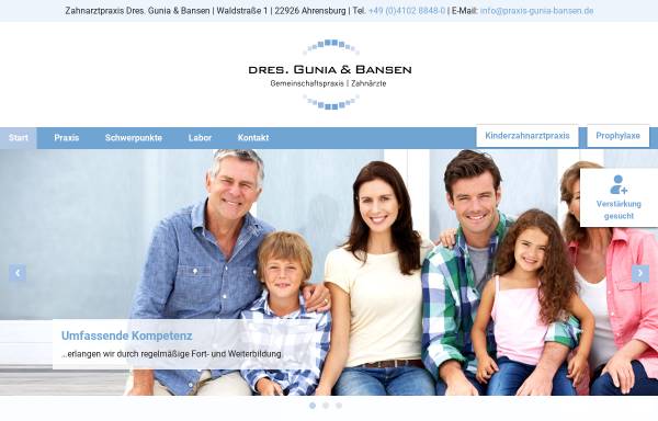 Vorschau von www.praxis-gunia-bansen.de, Zahnärztliche Gemeinschaftspraxis Dres.med.dent. H.-M. Gunia und M. Bansen