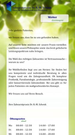 Vorschau der mobilen Webseite www.zahnarzt-weimar.com, Zahnarztpraxis Dres. Schenk