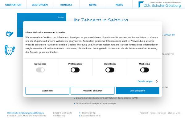 Vorschau von www.zahn-info.at, DDr.Schuller-Götzburg, Facharzt für Zahn-, Mund- und Kieferheilkunde