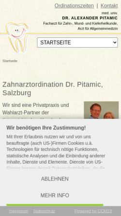 Vorschau der mobilen Webseite www.pitamic.at, Dr. Alexander Pitamic