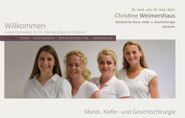 Vorschau von www.zahnarzt-weimershaus.at, Dr. med. univ. Dr. med. dent. Christine Weimershaus