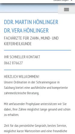 Vorschau der mobilen Webseite www.ordination-hoenlinger.at, DDr. Martin Hönlinger