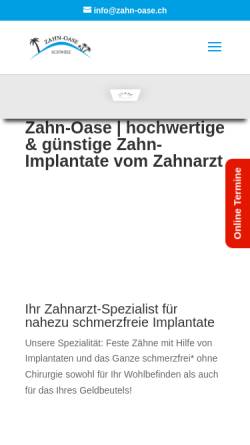Vorschau der mobilen Webseite www.zahn-oase.ch, Zahn-Oase Dättwil