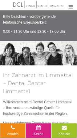 Vorschau der mobilen Webseite www.dental-center.ch, Dental Center Limmattal