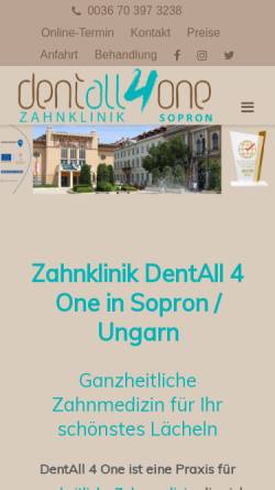 Vorschau der mobilen Webseite www.dentall4one.com, DentAll 4 One Zahnklinik