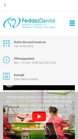 Vorschau der mobilen Webseite www.zahnersatz-ungarn.eu, Fedasz Dental GMBH