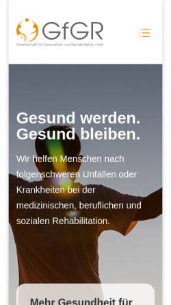 Vorschau der mobilen Webseite www.gfgr.de, Gesellschaft für Gesundheit und Rehabilitation mbH