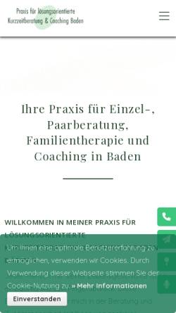 Vorschau der mobilen Webseite praxis-stirnemann.ch, Praxis für lösungsorientierte Kurzzeitberatung Irena Stirnemann