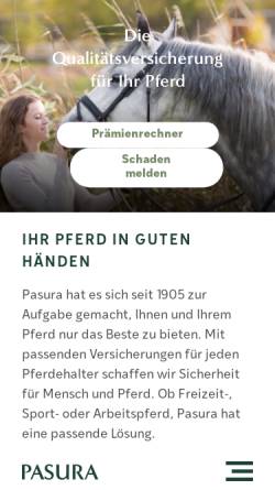 Vorschau der mobilen Webseite www.pferdeversicherung.ch, Bündnerische Pferdeversicherungs-Genossenschaft