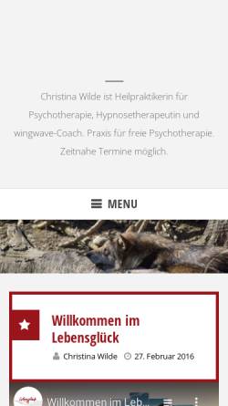 Vorschau der mobilen Webseite www.christina-wilde.de, Lebensglück Coaching - Christina Wilde