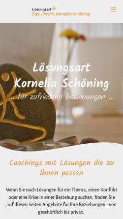 Vorschau der mobilen Webseite www.loesungsart.com, Dipl.-Psych. Kornelia Schöning