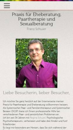 Vorschau der mobilen Webseite www.paartherapie-praxis-regensburg.de, Franz Schuier