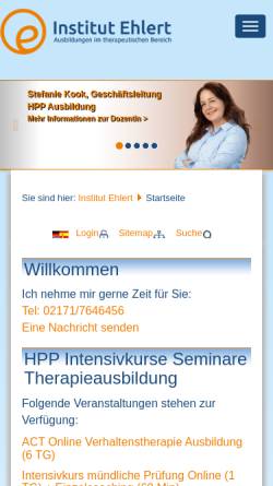 Vorschau der mobilen Webseite www.ehlert-institut.de, Institut Ehlert