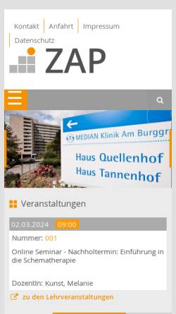 Vorschau der mobilen Webseite zap-lehrinstitut.de, ZAP GmbH
