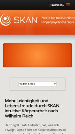 Vorschau der mobilen Webseite www.xn--skan-mnchen-yhb.de, Skan-Körperarbeit