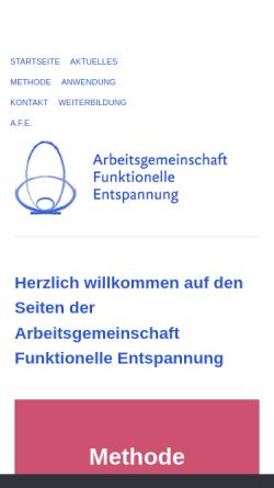 Vorschau der mobilen Webseite afe-deutschland.de, Arbeitsgemeinschaft Funktionelle Entspannung