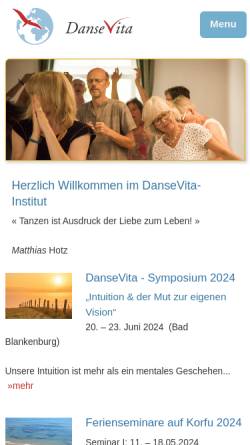 Vorschau der mobilen Webseite www.dansevita.de, DanseVita-Institut