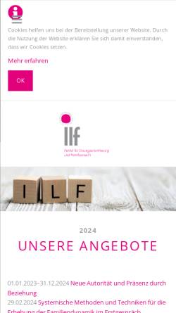 Vorschau der mobilen Webseite ilf-berlin.de, ILF - Institut für Lösungsorientierung und Familienrecht