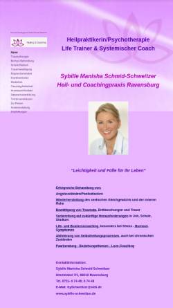 Vorschau der mobilen Webseite www.sybille-schweitzer.de, Sybille Manisha Schmid-Schweitzer