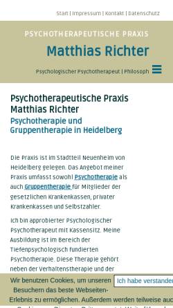 Vorschau der mobilen Webseite www.psychotherapeutische-praxis-heidelberg.de, Psychotherapeutische Praxis Matthias Richter