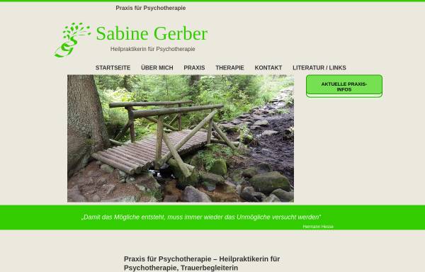 Vorschau von www.therapie-hpg-karlsruhe.de, Praxis für Psychotherapie - Sabine Gerber